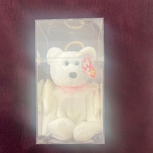White Angel Bear with Golden Wings